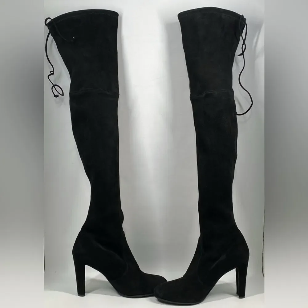 Stuart Weitzman Highland Block Heel Suede Over The Knee Boots size 9